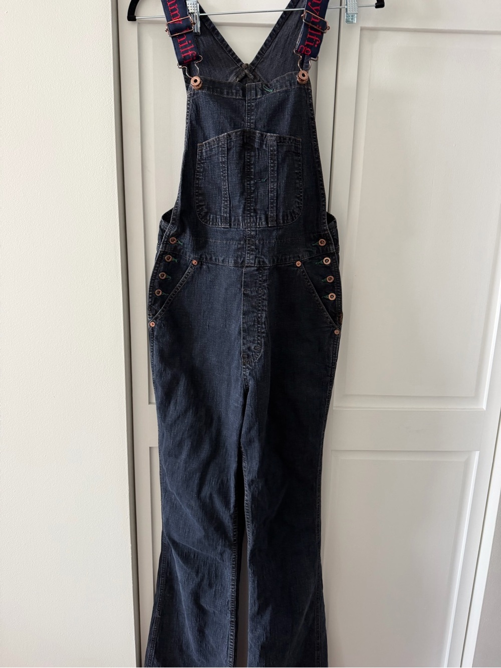 Tommy Hilfiger Jeans Vintage Dark Wash Denim Overalls Size M Made in Canada